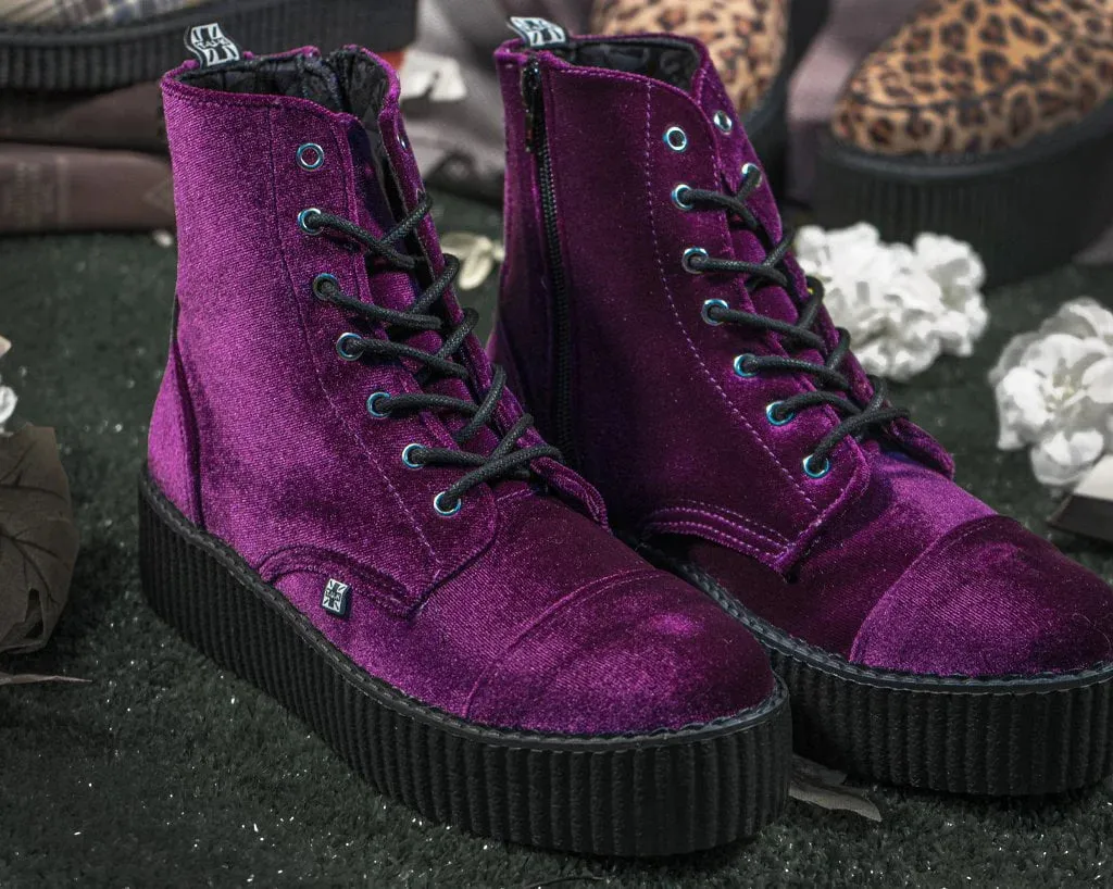 T.U.K. Violet Velvet 7 Eye Mondo Boot