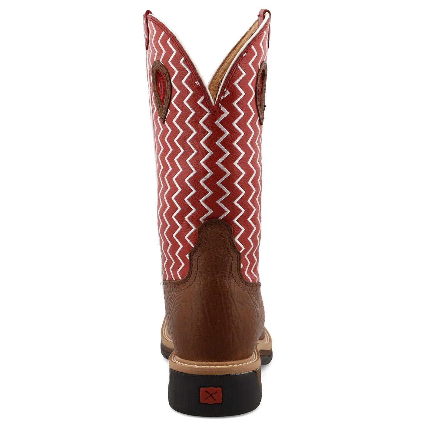 Twisted X Men's 12" Western Work Boot - Distressed Saddle Shoulder & Cherry