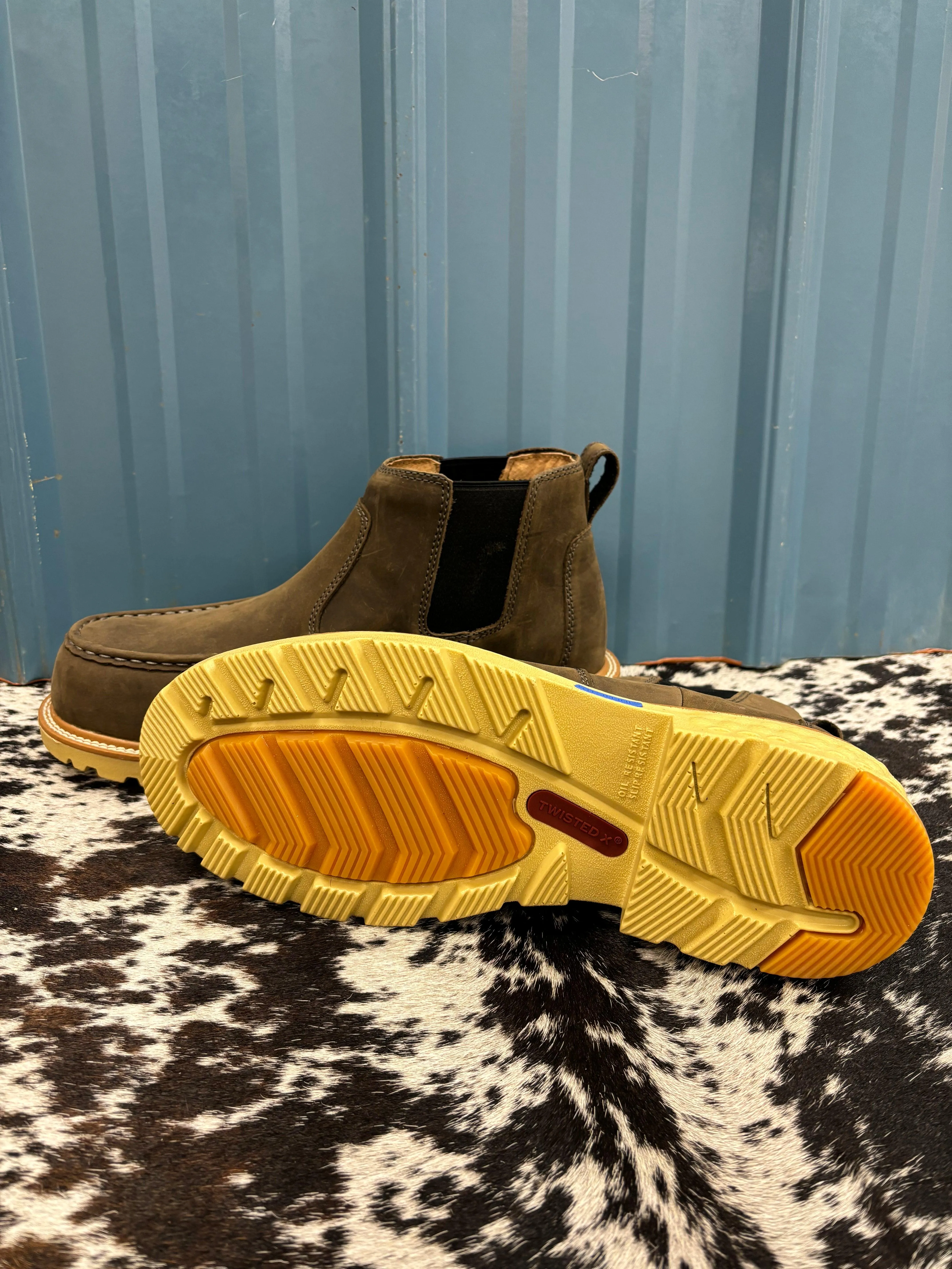 Twisted X Men's 4" Shitake Chelsea Nano Safety Toe Work Boot MXCN003