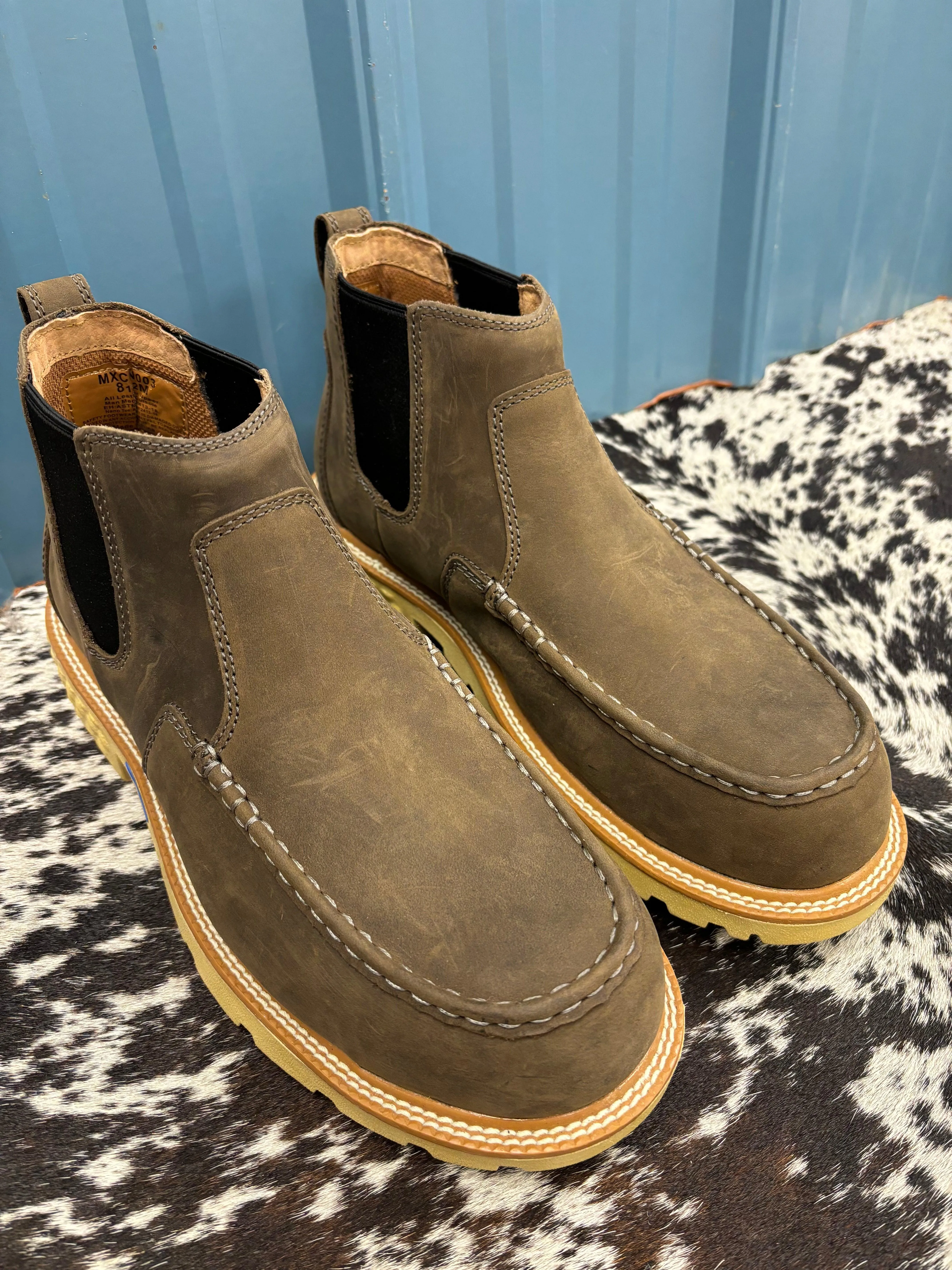 Twisted X Men's 4" Shitake Chelsea Nano Safety Toe Work Boot MXCN003