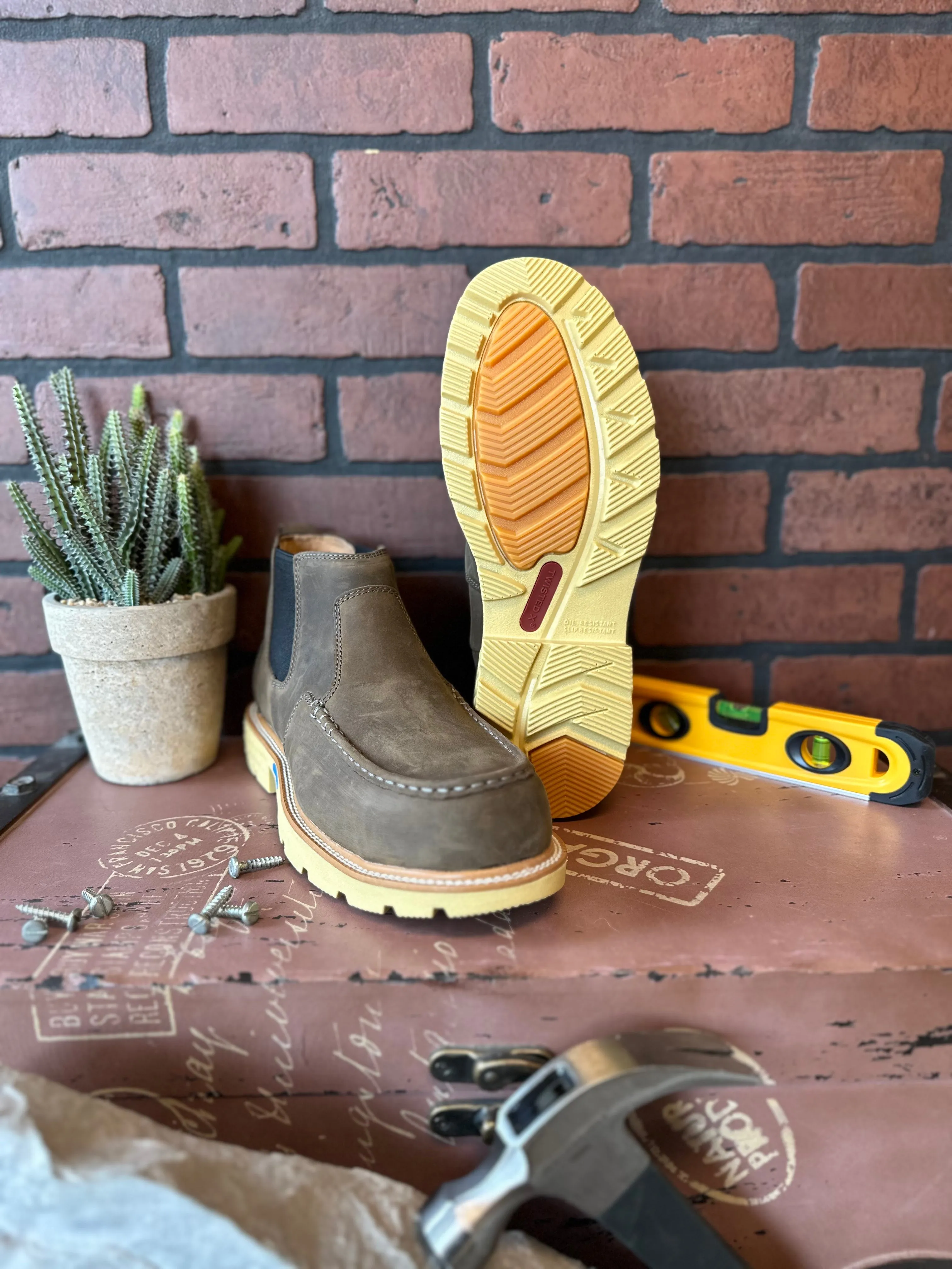 Twisted X Men's 4" Shitake Chelsea Nano Safety Toe Work Boot MXCN003