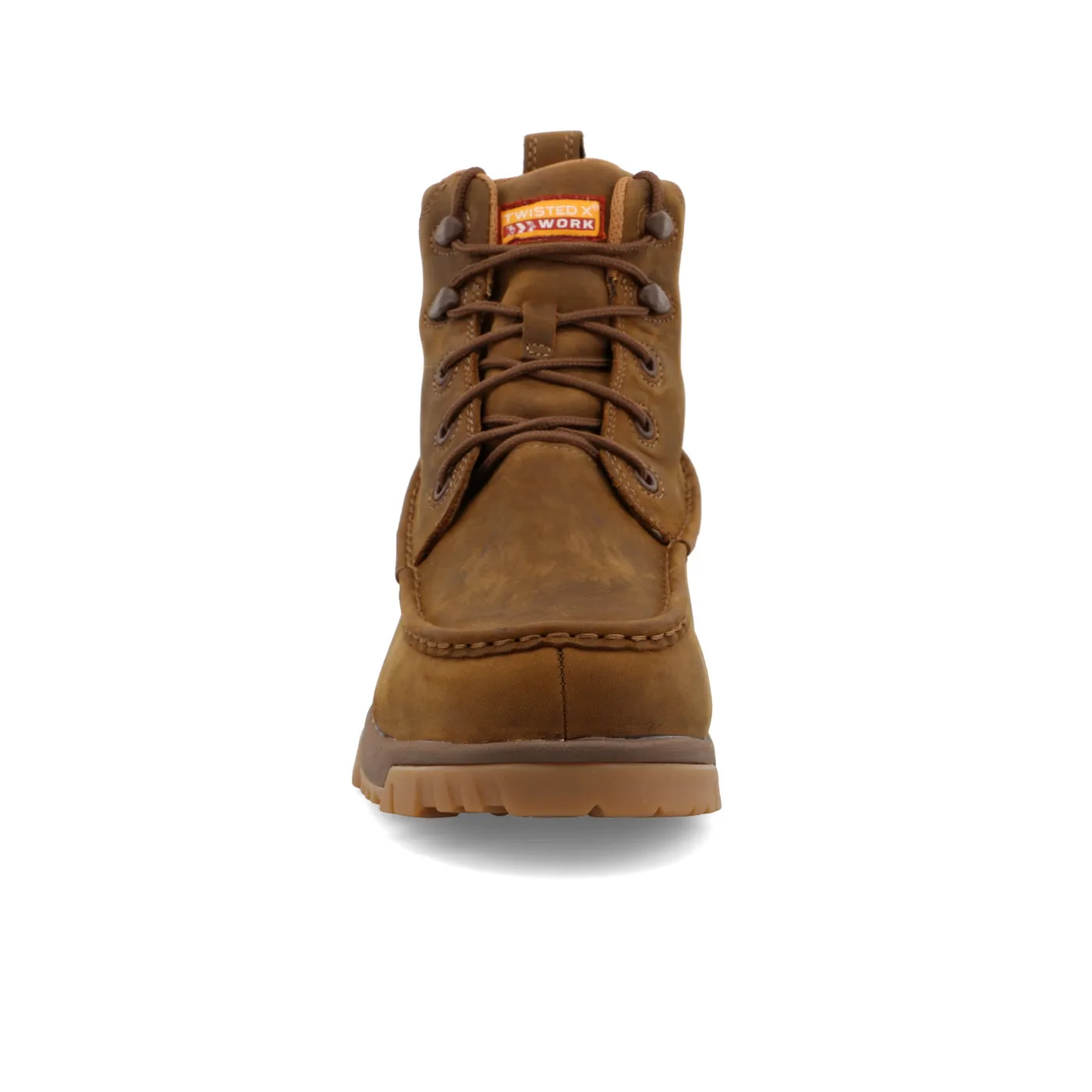 Twisted X Men's 6" Lace Up Work Boot Safety Toe in Distressed Saddle