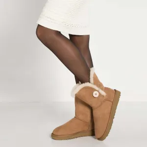 ugg bailey button chestnut short sheepskin boots