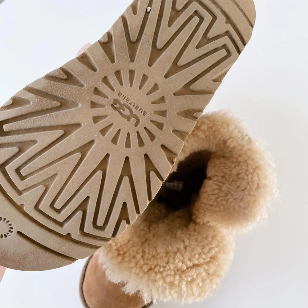 ugg bailey button chestnut short sheepskin boots