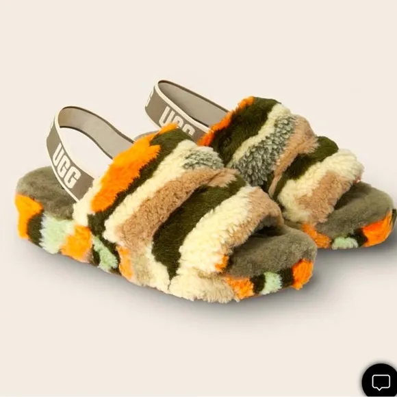 UGG® FLUFF YEAH CALI COLLAGE SLIDE SLIPPER | Size 6 | New in box