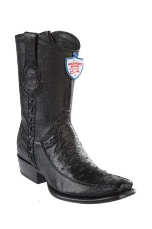Wild West Botas de Avestruz Horma Dubai Toe Black