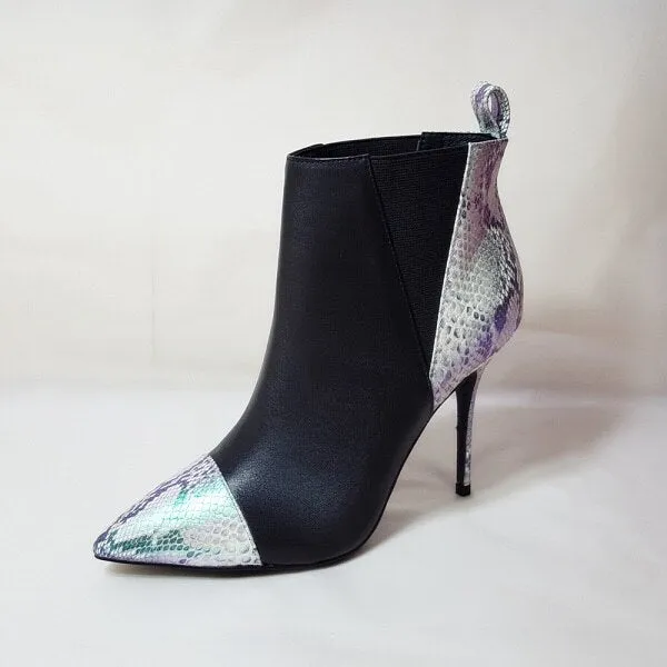 Women Sexy 100% reakl Genuine leather Ankle Boots thin heels high heels Boots pointed Party club boots Leather