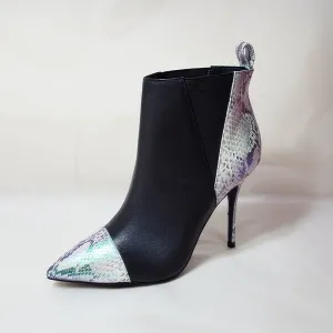 Women Sexy 100% reakl Genuine leather Ankle Boots thin heels high heels Boots pointed Party club boots Leather