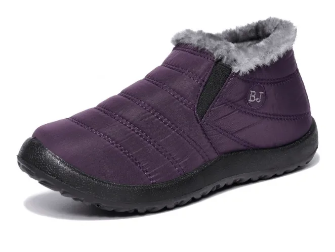 Women's Boots Slip On Winter Shoes, Waterproof Ankle Boots