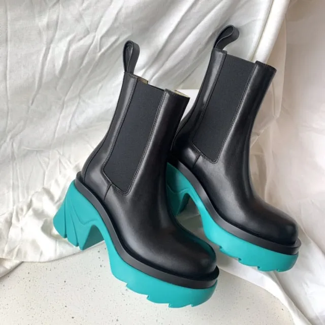 Women's  Chelsea short boots thick-soled
