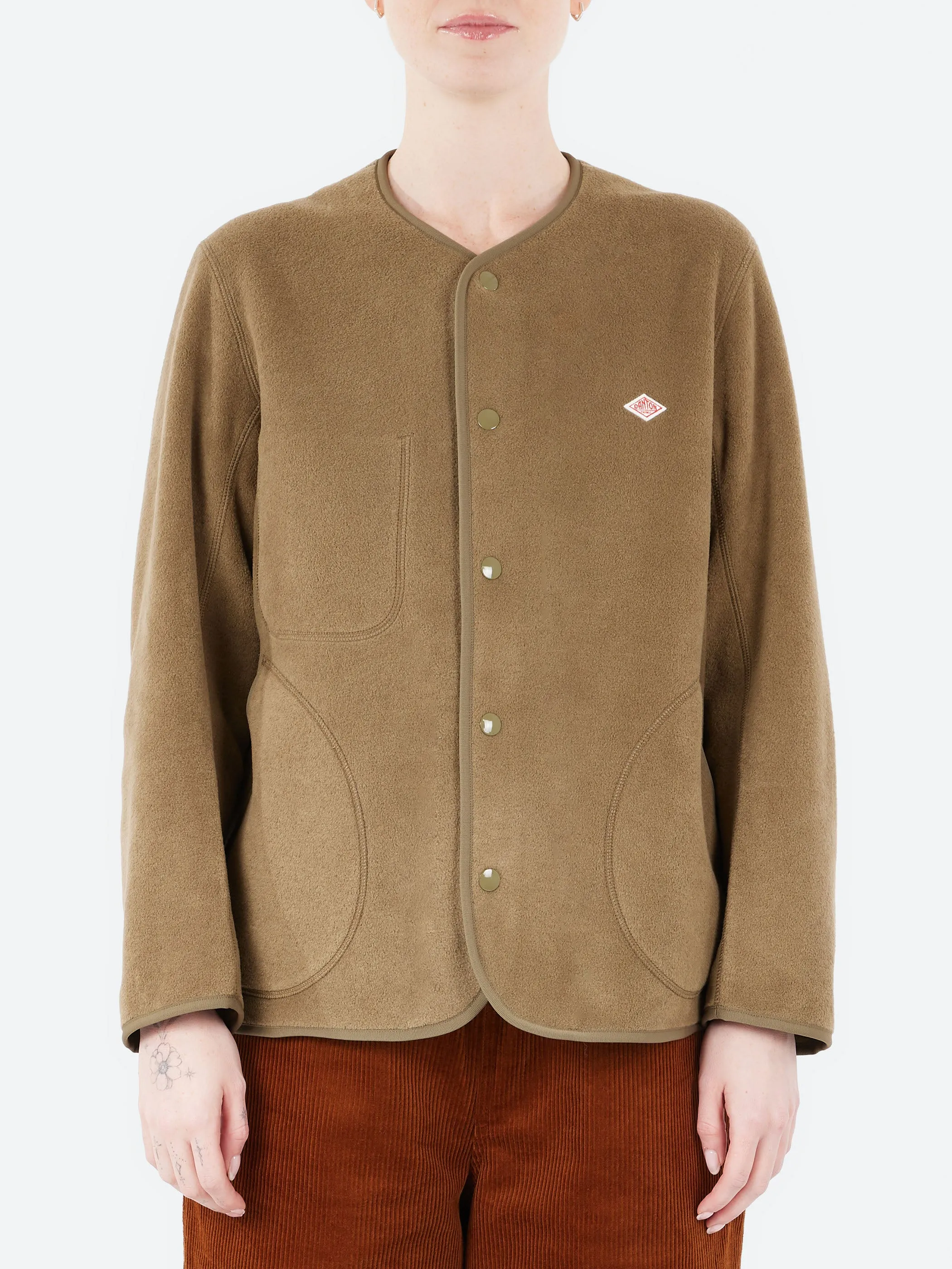 Women's Collarless Fleece Jacket